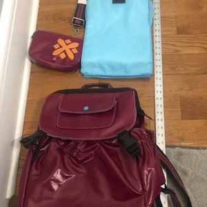 Urban Junket berry red laptop convertible backpack